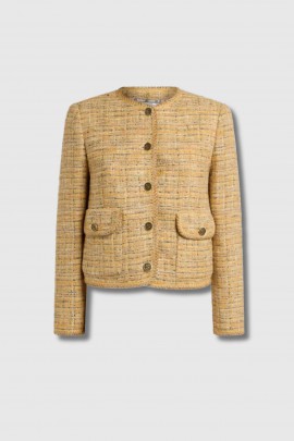 Veste en tweed jaune 