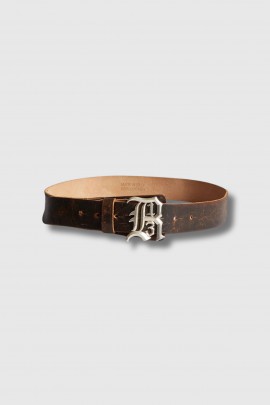 Ceinture logo marron 