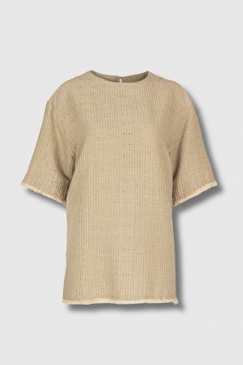 T-shirt Emas en lurex beige/doré 