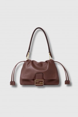 Mamma Baguette medium bag in brown nappa leather