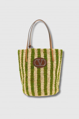 Medium raffia tote bag
