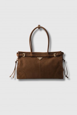 Sac Bonnie en cuir nubuck marron 