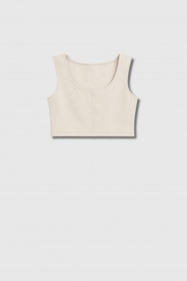 Top bustier court beige