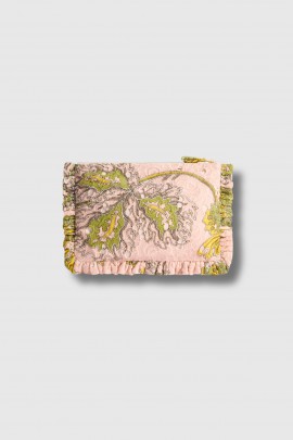 The pink cotton lace pouch