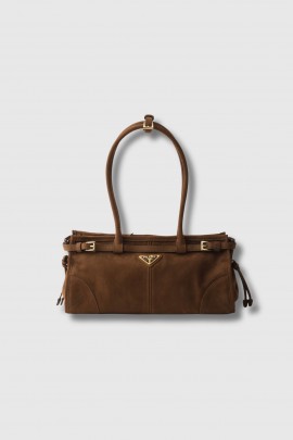 Sac Bonnie médium en cuir nubuck marron