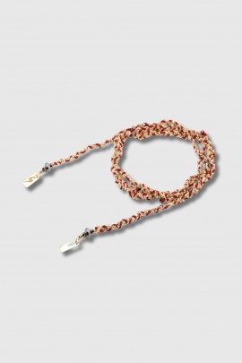 Collier long gold/burgundy N°182