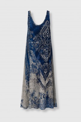 Robe Tank à imprimé bleu 