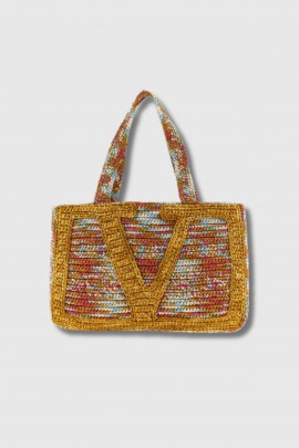 Medium raffia carry bag