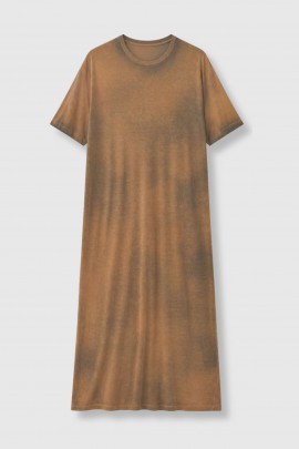 Robe t-shirt maxi dégradé marron 