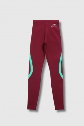 Leggings stretch bordeaux et bleu 