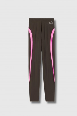 Brown and pink stretch leggings