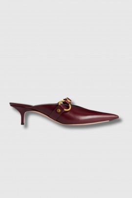 Escarpins City Mule en cuir bordeaux 
