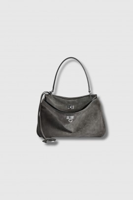Sac Rodéo small en daim gris 