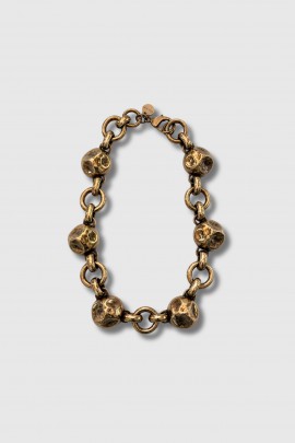 Collier ras de cou sphères martellées en laiton