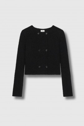 Veste en laine bouclette noir 