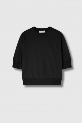 Black Tuan short-sleeve sweater