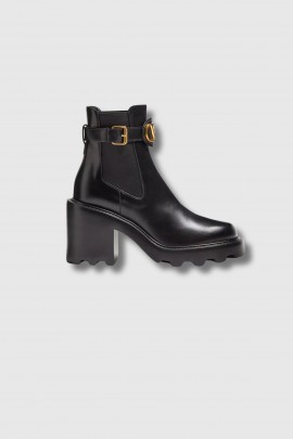 Bottines Vlogo en cuir noir 