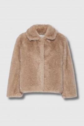 Veste Alce en fausse fourrure beige 