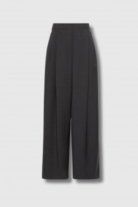 Pantalon Taro à pinces en laine gris anthracite 
