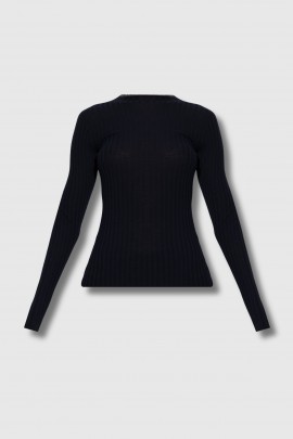 Pull en maille fine bleu marine 