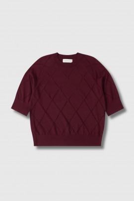 Tuan short-sleeve sweater in wine red