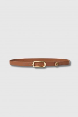 Ceinture fine en cuir camel 