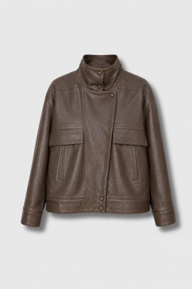 Jacket in glacé brown Nemo