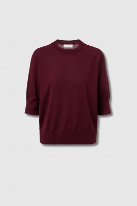 Pull manches courtes Tuan rouge vin 