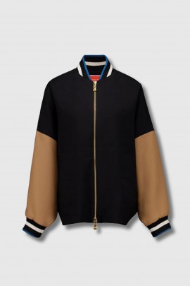Veste bomber Brooklyn en laine noir 