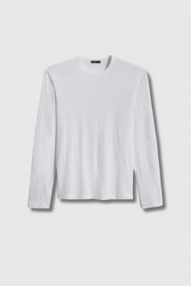 White cotton long-sleeve T-shirt