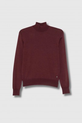 Burgundy wool turtleneck sweater