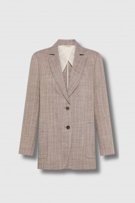 Beige striped linen blazer