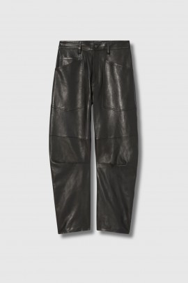 Shon black leather trousers