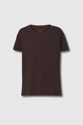 T-shirt col rond marron 