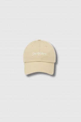 casquette en gabardine de coton beige ivoir