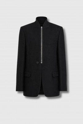 Veste en laine zip col mao