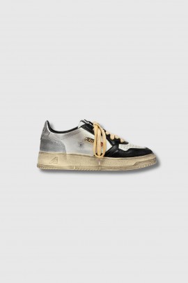 Super Vintage sneakers in white, black and silver