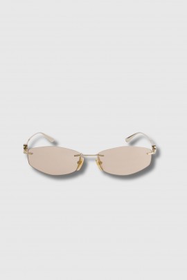 Nano D-Frame Sunglasses in Gold Metal