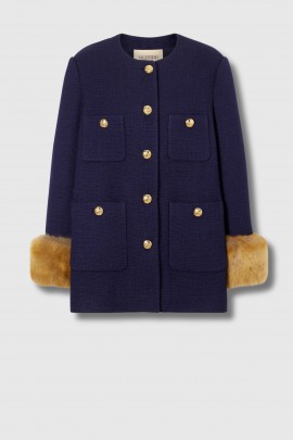 Navy Wool Mossi Pea Coat