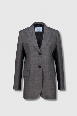 Slate-colored wool-blend jacket