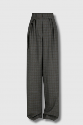 Checkered pleated pants