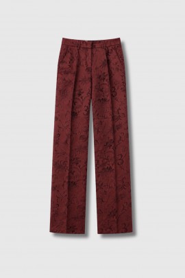 Pantalon bristol en jacquard bordeaux 