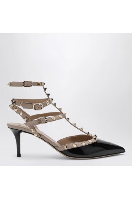 Escarpins Rockstud en cuir bicolore marron et rose poudré 