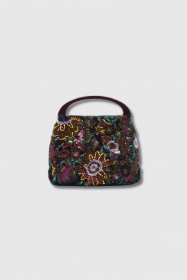 Mauve embroidered handbag