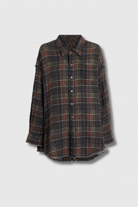 Brown reversible check shirt