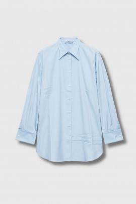 Chemise en popeline bleu ciel 