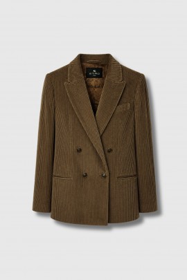 Blazer en velours kaki 
