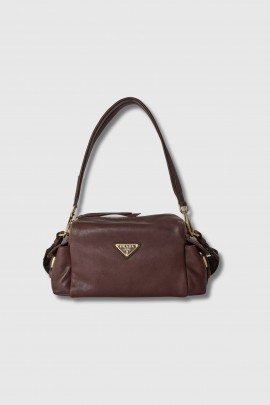 Sac New Messenger en cuir vieilli marron 