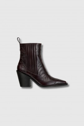 Burgundy leather cowboy boots