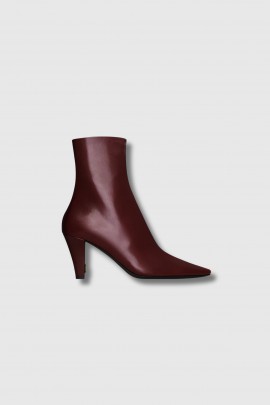 Burgundy smooth leather Jill ankle boots